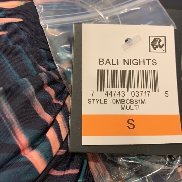 NWT Bar III Bali Nights Bandeau Halter Twisted Palm Printed Bikini Swim Top - S - Picture 5 of 5